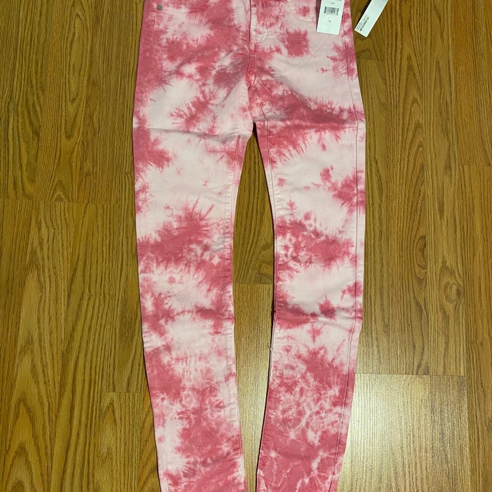 Joes Jeans girls skinny pink tiedye size 14